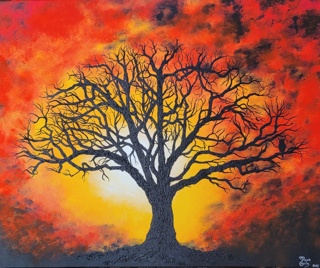 Je cherchais un profil végétal qui pourrait représenter un arbre de vie. Il lui fallait de bonnes racines bien ancrées dans le sol. Une multitude de branches évoquant une belle et nombreuse descendance. Et enfin une ambiance vigoureuse !
